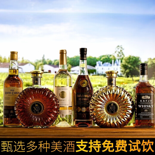 拉夫乔【六支花样组合】洋酒白兰地xo威士忌红酒干白可乐桶基酒KTV酒吧 A组合 700mL 4瓶 【入门试饮品鉴】 洋酒组合【调饮】调可乐桶推
