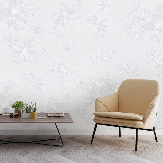 FOOJO wallpaper self-adhesive thickened embossed texture self-adhesive wallpaper waterproof sticker living room bedroom TV background wall sticker kitchen sticker 0.6*5 meters white rose