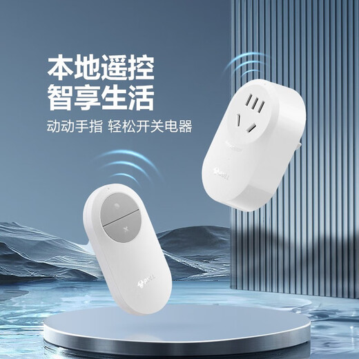 公牛（BULL）无线遥控插座远程控制轻智能射频插座家用免布线五孔10A套装 【插座*1+遥控器*1】
