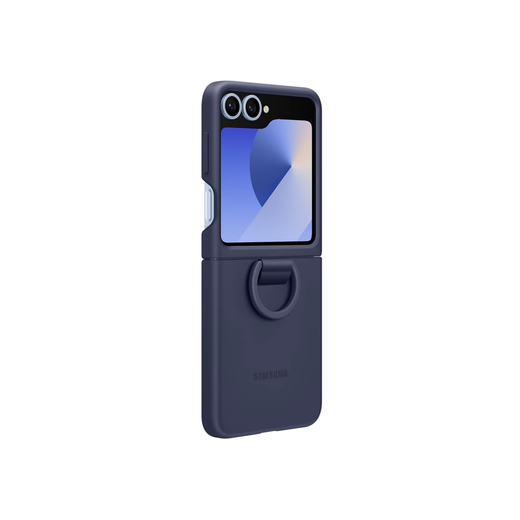 三星（SAMSUNG）Galaxy Z Flip6 原装指环式硅胶保护壳 手机壳 保护套 深蓝色
