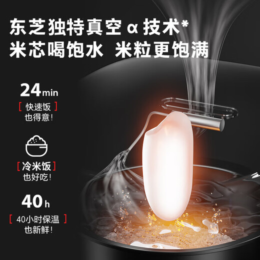 Toshiba (Toshiba) Vakuumreiskocher Japan Ganzmaschine importiert 3-Liter-Haushaltsreizkocher Smart IH Reiskocher 40H Isolationsschloss Frisch variabler Druck 3L-Reiskocher RC-10VXTC