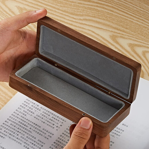 Original intention is like snow black walnut glasses box solid wood glasses storage box anti-pressure portable gift wooden box eye box wooden black walnut glasses box