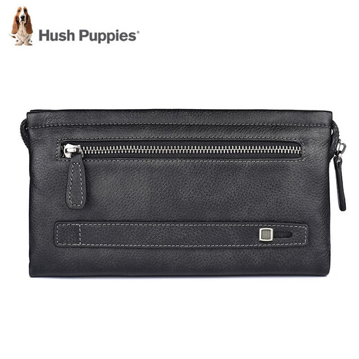 
Hush Puppies men's genuine leather handbag head layer cowhide clutch men's bag large capacity hand grab envelope bag wrist bag men's bag black two-color pattern