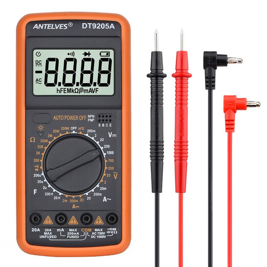 Antelves Nuevo DT9205A Pantalla digital de alta precisión Multímetro Digital Digital Anti-Burn Electricista Capacitor de mantenimiento Medidor NUEVO DT9205A Estándar [pantalla completa de símbolos]