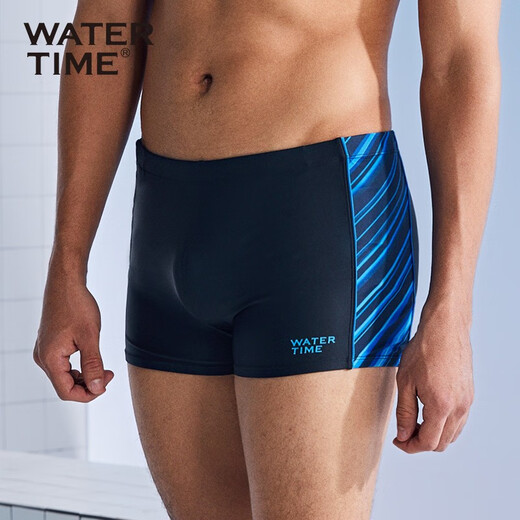 WATERTIME swim trunks for men's anti-embarrassment quick-drying professional swimming trunks three-piece set men's flat corner sports beach trousers swimsuit set three-piece set [swimming goggles can be matched with myopia] M