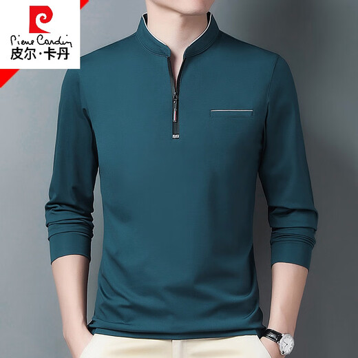 Camiseta de manga larga para hombres de ropa para hombres Pier Cardin para hombres para una camiseta de camisa de base de otoño e invernal de la base de otoño de otoño para hombres.