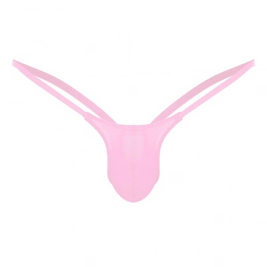 Men's Sexy Thong Cotton Double T-Pants Nightclub Performance Fashion Sexy Men's Buttocks Revealing Underwear Sexy White S