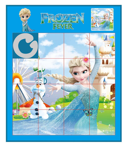 
Cute home cartoon non-magnetic sliding mobile puzzle 16 grid nostalgic digital magic board children's toys anime Huarong Road gift princess