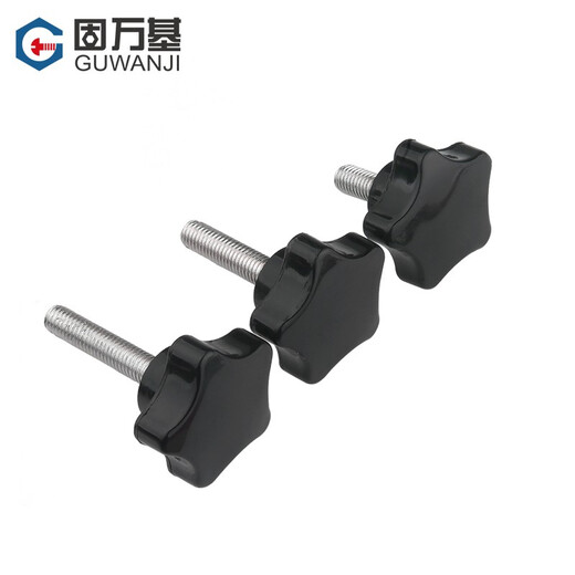 Guwanji 304 stainless steel plum blossom handle screws, five-star knob screws, stainless steel screw pentagonal screws, M6*16 (handle diameter 38mm) 5 pcs