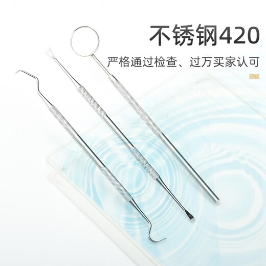 除牙结石刮刀牙齿剔牙神器不锈钢剃口腔护理工具剃牙口刮治器牙龈 牙齿洁治器  6件套装