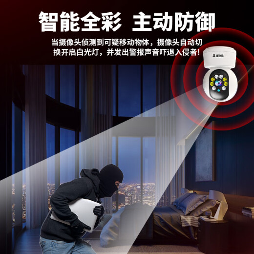镭威视摄像头360度无死角带夜视全景语音无需连wifi云台高清网络农村4g家用监控云台AI摄像头不用网络 【WIFI-旗舰版】10倍放大+64G