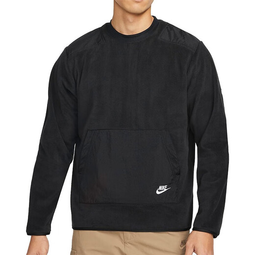 Nike (Nike) Sweat-shirt Veste de sweat masculin 2024 Spring and Automne Sportswear Fleece Round Round Neck Pullover DD4855-010 Black XL
