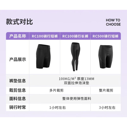 迪卡侬骑行服骑行短裤女式骑行裤轻薄透气秋季骑行裤进阶款L-2734680