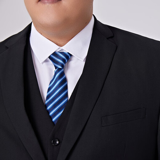 席臣加肥加大码西装外套休闲男宽松商务西服显瘦大号胖子肥佬西服套装 黑色单西 4XL （190-210斤）