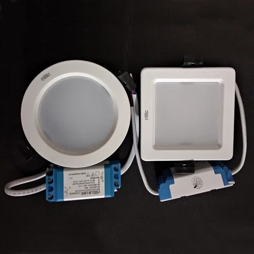 雷士照明（NVC）LED筒灯方圆形NLED91925 9193 9194 9195 9196 9198R NLED9194R 12W 方形 光色留言 钻