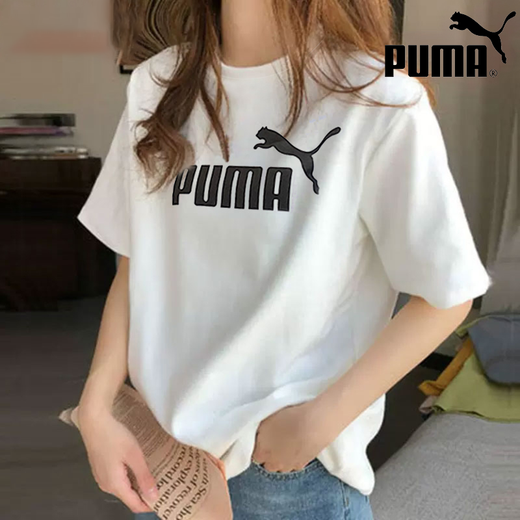 PUMA (PUMA) Sports Suit Vêtements pour femmes 2025 Nouvel exercice de course d'été confortable T-shirt à manches courtes courts shorts en tricot lâche 685646-02 + 692479-01 M