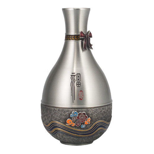 Itariz pure tin wine pot set wine dispenser household retro enamel color craft practical tin wine pot yellow wine white wine set Fuyuan tin wine set enamel color style