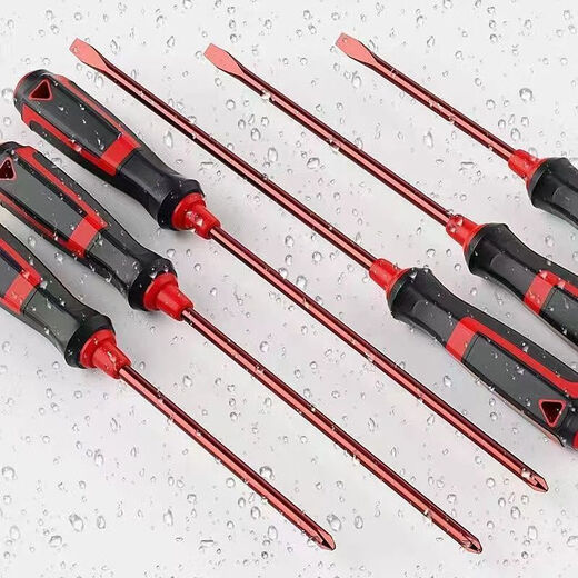 Screwdriver cross-shaped industrial grade strong magnetic alloy screwdriver tool set super hard screwdriver small screwdriver set screwdriver set flat + cross 6 inches / 2