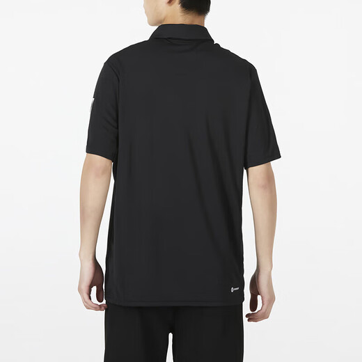 Adidas official men's POLO shirt 25 spring new lapel quick-drying breathable woven T-shirt short-sleeved HB6224/Autumn new/side three stripes/black M