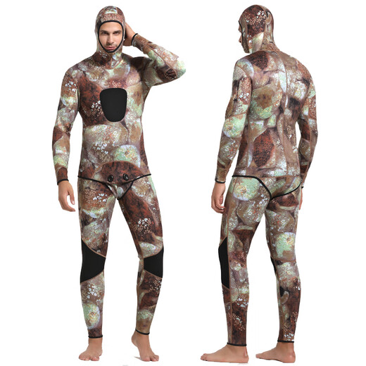 SBART 3/5MM wetsuit split thickened to keep warm and cold, winter swimming sports surfing deep snorkeling anti-scratch jellyfish suit 1164 black 5MM one-piece XXXL