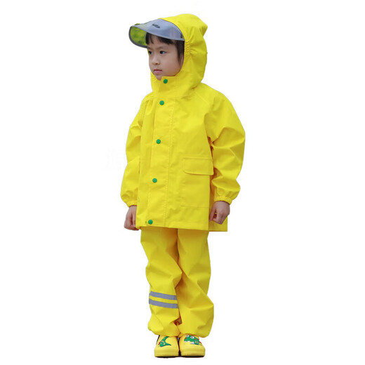 Midele children's raincoat overalls rain pants one-piece Anji play clothes dual-use waterproof body boys and girls kindergarten set 901 yellow overalls M