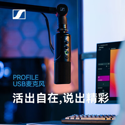 Sennheiser Profile usb desktop condenser microphone computer game live broadcast karaoke professional recording USB wired microphone Mid-Autumn Festival and National Day birthday gift for boyfriend and girlfriend Profile cantilever bracket live broadcast set