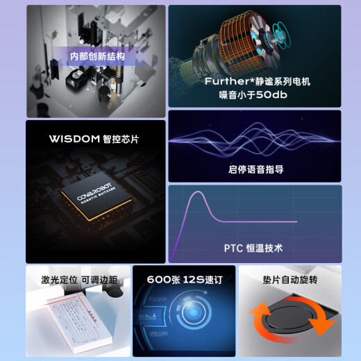 得力60mm会计凭证自动装订机600页财务装订机电动打孔装订机办公档案铆管热熔装订机文件打孔器14667