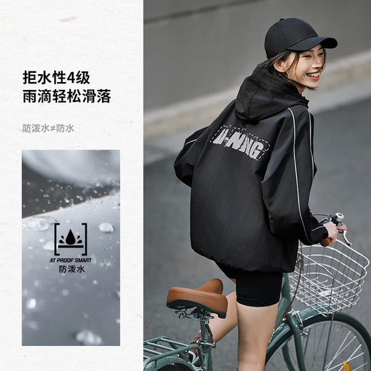 
Li Ning (LI-NING) lotus leaf windbreaker jacket for men and women same style waterproof sunscreen clothes for summer thin outdoor reflective jacket jacket black [Nylon UPF50+]AFDU695-1 L