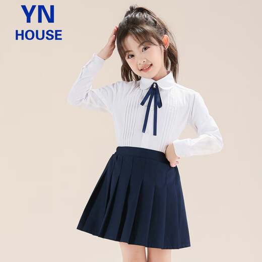 Yinuofang children's shirt white long-sleeved shirt Children's Day performance clothing bottoming shirt girls' shirt chorus T-shirt