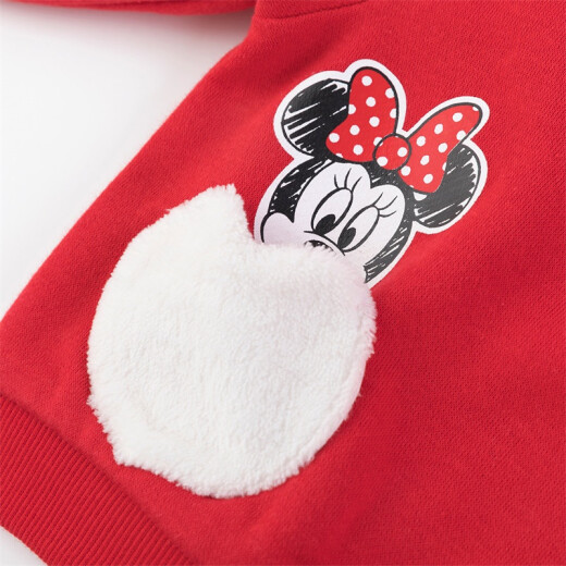 Disney (Disney) children's clothing girls sweatshirt spring cute Minnie cartoon pullover fleece top red 4 years old / height 110cm