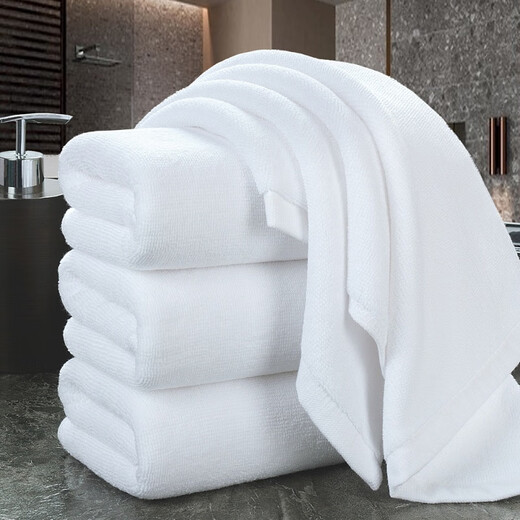 Hilton hotel style white bath towel, pure cotton, increased water absorption and durability, customized logo embroidery, exclusive for bathing and beauty club, 500g 32 shares super cotton bath towel 70*140