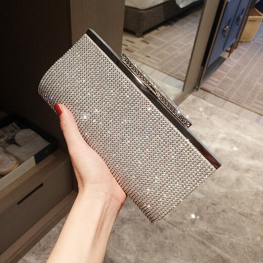 
Kangaroo (KANGAROO) 2024 new full diamond bag diamond inlaid dinner bag hand-held wedding bag party party bag Xi mother-in-law cheongsam women's bag new 150 gold