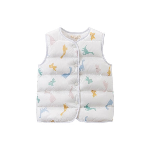 DAVE&BELLA ropa para niños chaleco de plumas para niñas chaleco de plumas para niños ropa de invierno para niños nuevo chaleco de invierno para bebés estampado de fondo gris 110 cm (altura recomendada 100-110 cm)