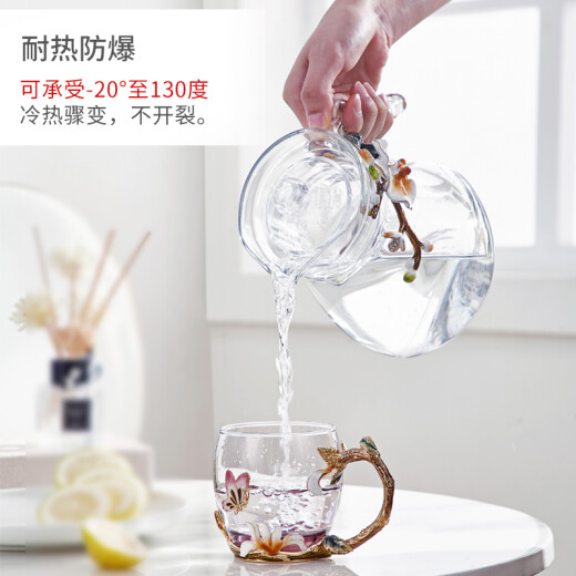 Nuo Shiman Mother's Day gift is practical for mom, good-looking water cup, women's teacup, crystal glass cup for birthday, girlfriend