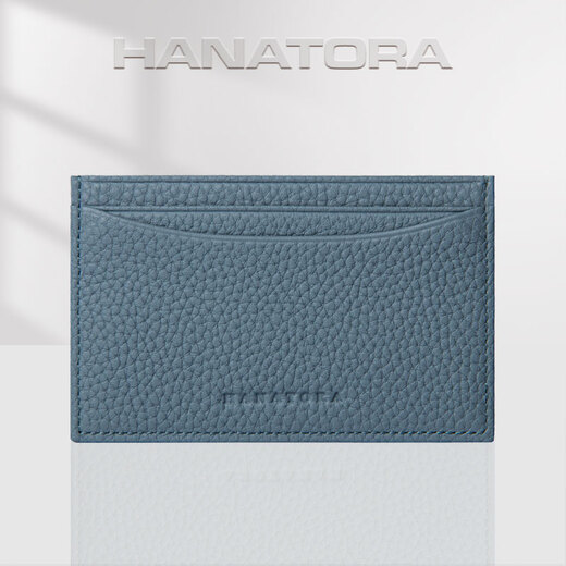HANATORA Tarjetero de estilo japonés para hombre, tarjetero de cuero ultrafino, tarjetero de identificación para hombre y mujer, regalo de San Valentín, azul claro