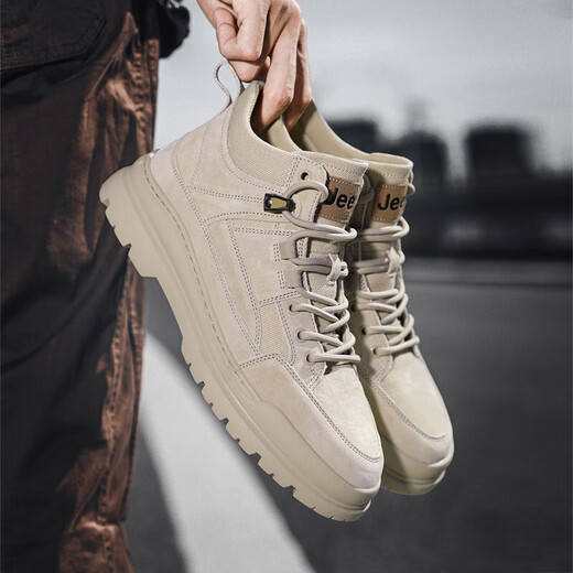 Jeep Jeep Shoes Men's Spring and Summer Martin Boots Mid-top Breathable Hiking Shoes Outdoor Desert Boots Casual Work Shoes