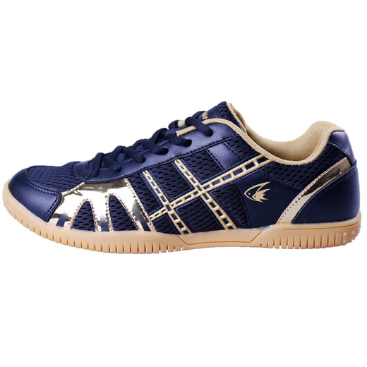 Zapatos de tenis de mesa Piscis (pescado doble) para hombres y mujeres zapatos de entrenamiento profesional para la competencia sin deslizamiento de zapatillas de zapatillas suaves sin deslizamiento [DF-878] Black/Gold Adult 40 (250 mm)