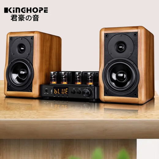 KINGHOPE君豪之音A-2迷你组合音响HIFI发烧电子管双环牛胆机套装功放音响蓝牙U盘家用桌面音箱音响 A2音响+TH108胆机
