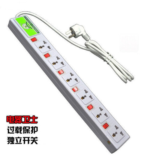 XMSJ科业机柜插座9898六位六开关流水线工装板生产线专用香港排插电源 白 9898-13A 白  其它