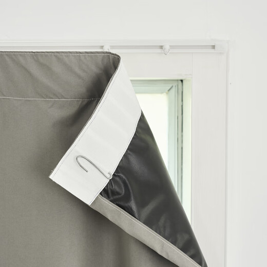 Xianyifen punch-free self-adhesive slide finished curtains blackout bedroom 99% blackout heat insulation sun protection bay window balcony sunshade cloth gray (99% blackout) width 1.2*height 1.8 meters (with 1.0 meters self-adhesive rail)