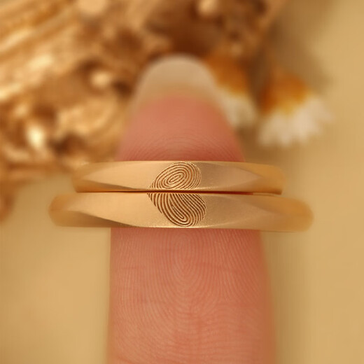 Chi Xing <Your Fingerprint> 18K Gold Platinum Couple Ring Wedding Ring Fingerprint Customized Platinum Gift for Women and Men 1 18K Gold Free Measurement Tools. Free Engraving
