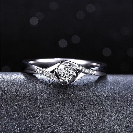 Saturday Fortune (ZLF) 18K gold diamond ring for women, classic four-claw proposal, engagement and wedding diamond ring, free size T 14