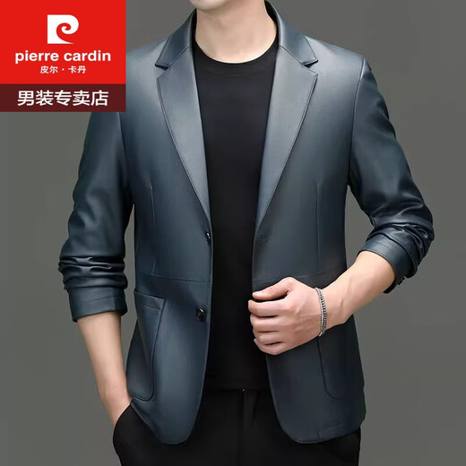 Veste en cuir en cuir authentique de Pierre Veste en cuir masculin veste en cuir décontractée et automne Hauning SheepSkin costume veste noire 175 / L recommandée 120-140jin [Jin est égal à 0,5 kg]