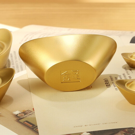 Jishantang Solid Brass Gosdated Sintot Dornmants Home Office Desktop Coremer New Home Открытие подарочных подарков 5 см Медной слиток (песчаное золотое стиль)