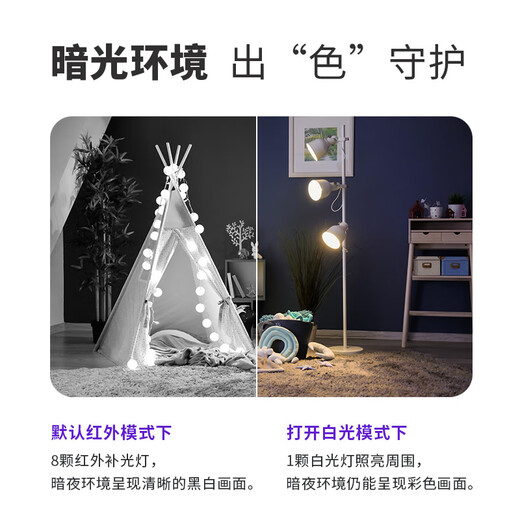神眸家门口楼道摄像头 免插电监控器 磁吸免打孔 无线wifi家用电池充电超长待机BC22白色+128G内存卡