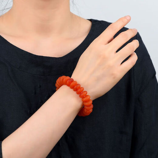 Chengyuanxiang CREORISETIN natural raw mineral old beeswax cake abacus bead bracelet Russian material bracelet red beeswax genuine fluorescent floating salt water amber old red wax 14mm