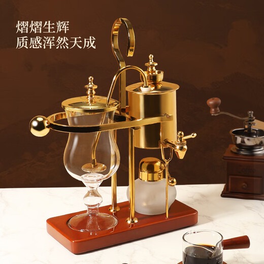 TLXT siphon coffee machine Royal Belgian pot stainless steel siphon coffee maker small luxury coffee machine gift noble silver Belgian pot gift box