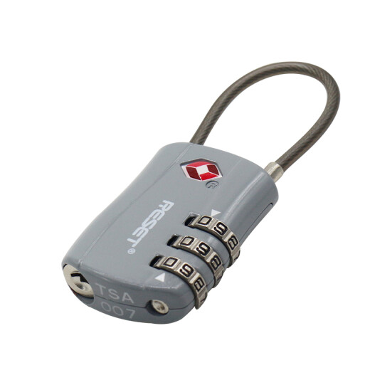 RESET small password lock padlock TSA password padlock going abroad security inspection luggage bag lock steel cable lock business gray R-076