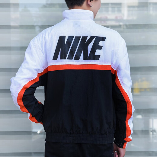Nike (Nike) Veste masculine Spring and Automne Nouvelle-Fashion Sportswear Veste respirante confortable Top Contord Clothing CK2218-010 AV9756-100 / Blanc et Black Splicing XL