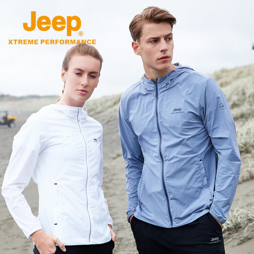 Jeep couples sun protection clothing men's outdoor sunshade skin clothing men's light and breathable skin windbreaker men's and women's quick-drying clothing couples sun protection clothing 5295 technology gray L